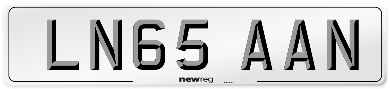 LN65 AAN Number Plate from New Reg
